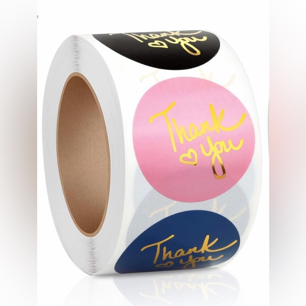 500 1.5 inch Thank You Stickers